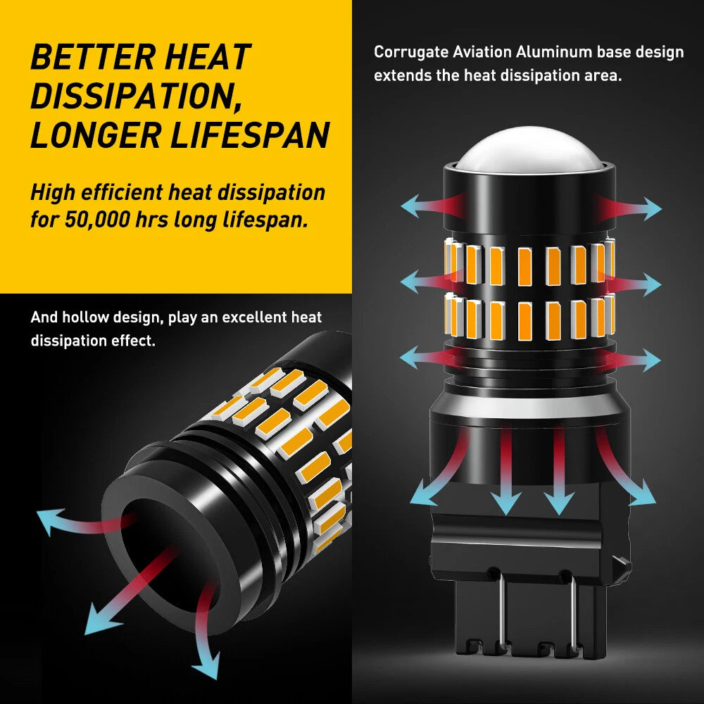 AUXITO NO HYPER FLASH 3157 3156 LED FRONT TURN SIGNAL PARKING LIGHTS BULBS AMBER AUXITO