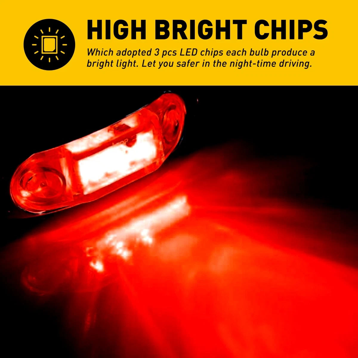 20x LED Side Marker Lights RV Truck Trailer Light Clearance Lamp 12V Waterproof 6B93BC-57