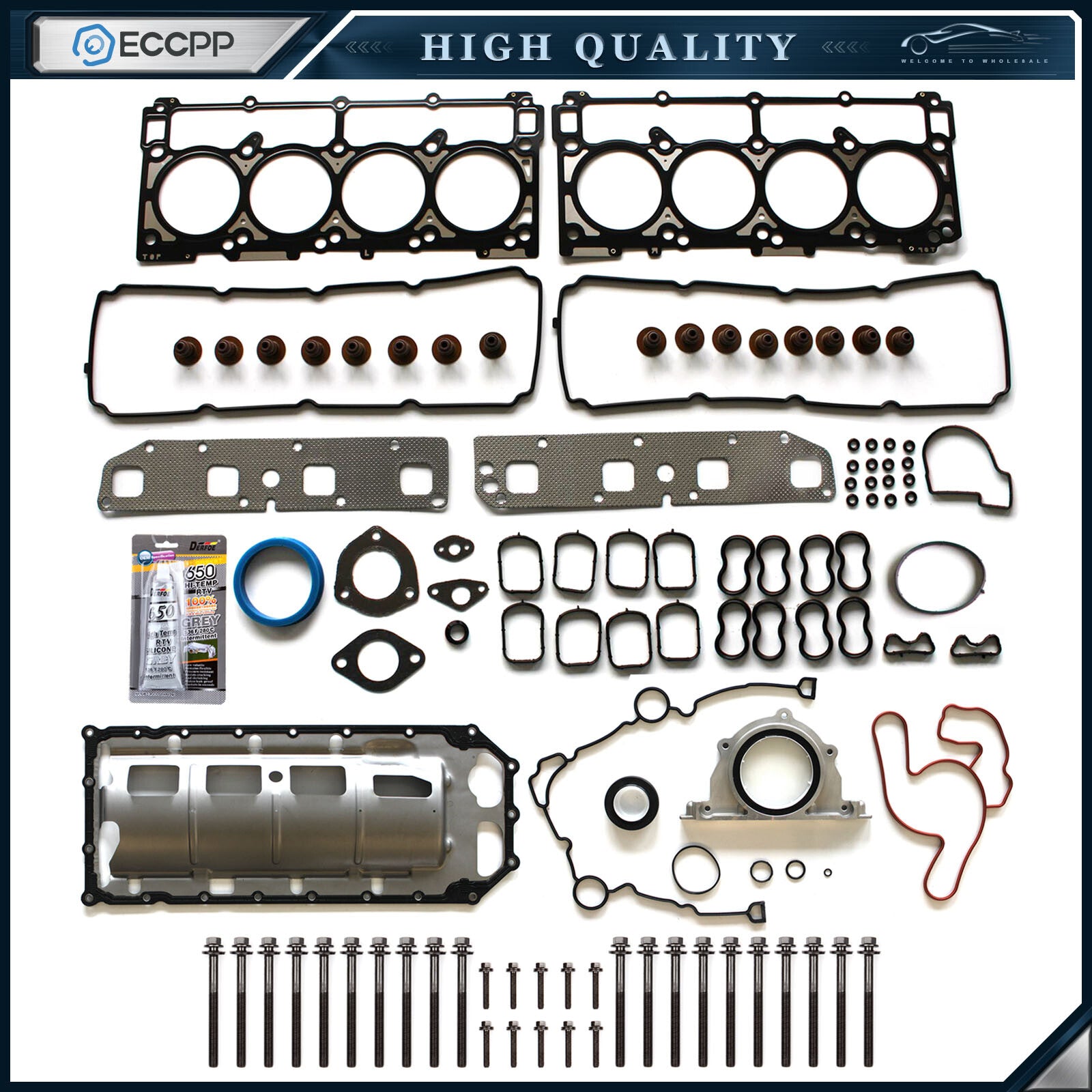 ECCPP Full Gasket Bolts Set For 03-08 Chrysler Dodge Jeep 5.7L OHV VIN 2 D H ECCPP