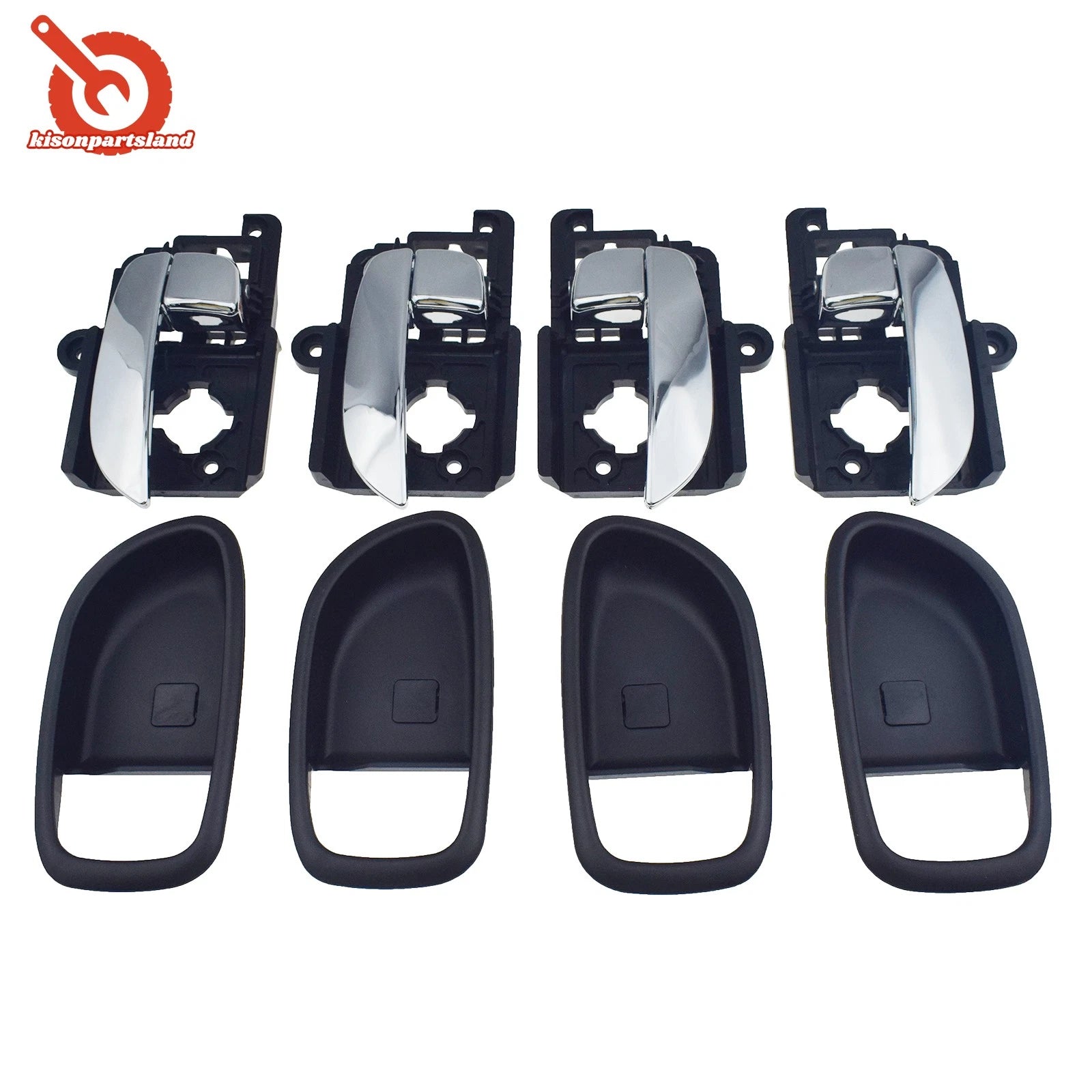 Front Rear LH RH Inside Inner Door Handle & Bezel 8pcs For 07-10 Hyundai Elantra 6B93BC-57
