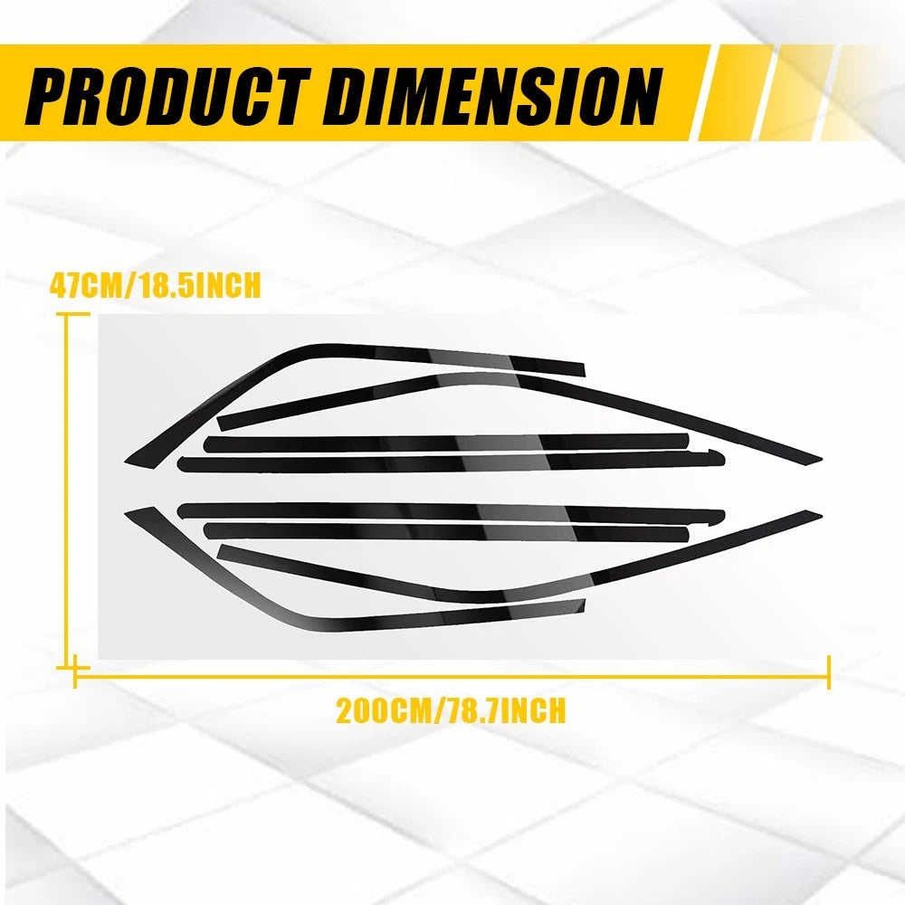 8x Fit 2011 12-2023 Chrysler 300 Side Window Chrome Delete Film Blackout Trim EA 6B93BC-57