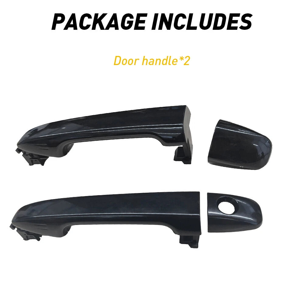 Door Handle Exterior Front LH RH Pair Set Black Fits for Toyota 2011-2016 Sienna 6B93BC-57