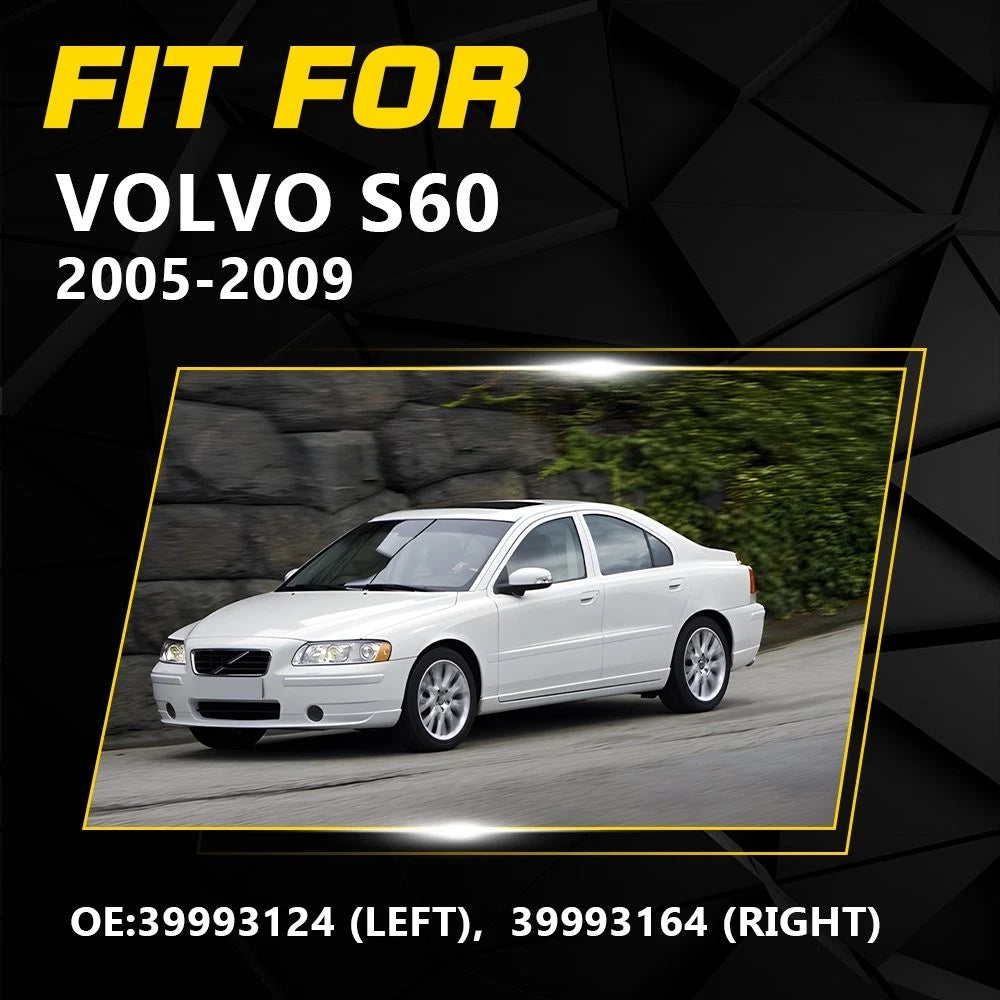 For Volvo S60 2005-2009 Black Pair Front Headlight Washer Jet Spray Cover Cap EA 6B93BC-57