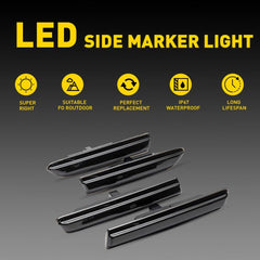 White LED Front Rear Side Fender Marker Lights For Acura 2004-2008 TL base Smoke 6B93BC-57
