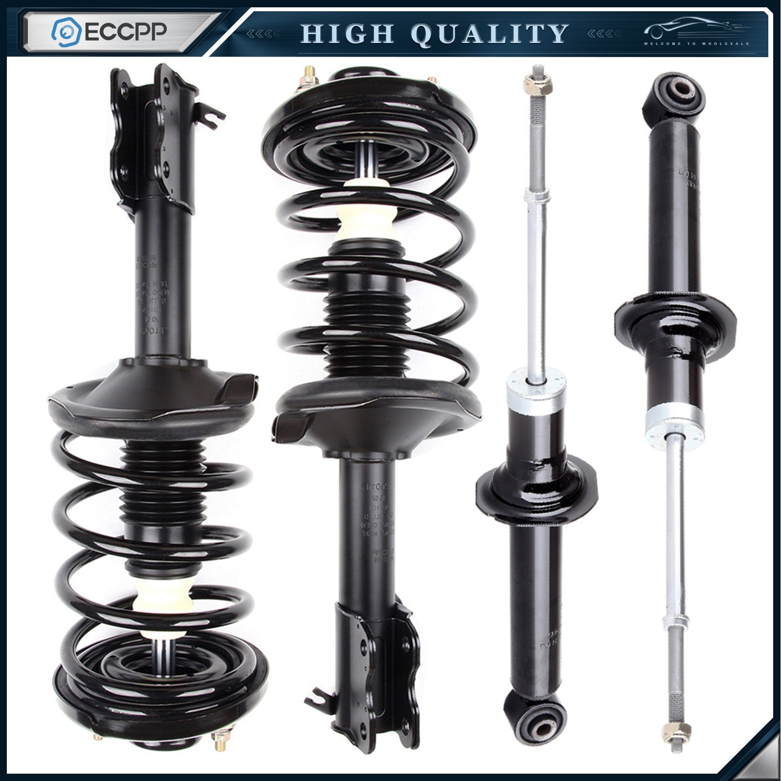 For 2000 - 2001 Infiniti I30 (2) Front Complete Struts & (2) Rear Shock Absorber 6B93BC-57