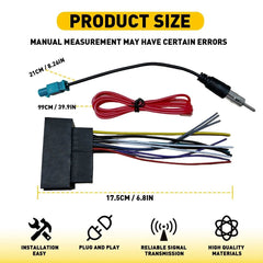 Car Stereo Radio Wire Harness Antenna Adapter For Dodge RAM 1500 2500 2013-19 EA 6B93BC-57