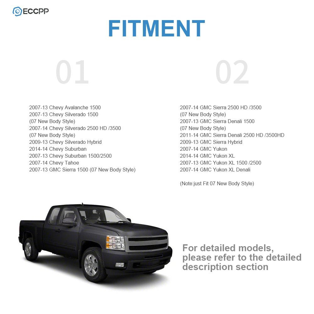 For 07-13 Chevy Silverado Sierra 1500 Tow Mirrors Power Heated Turn Signal Black 6B93BC-57