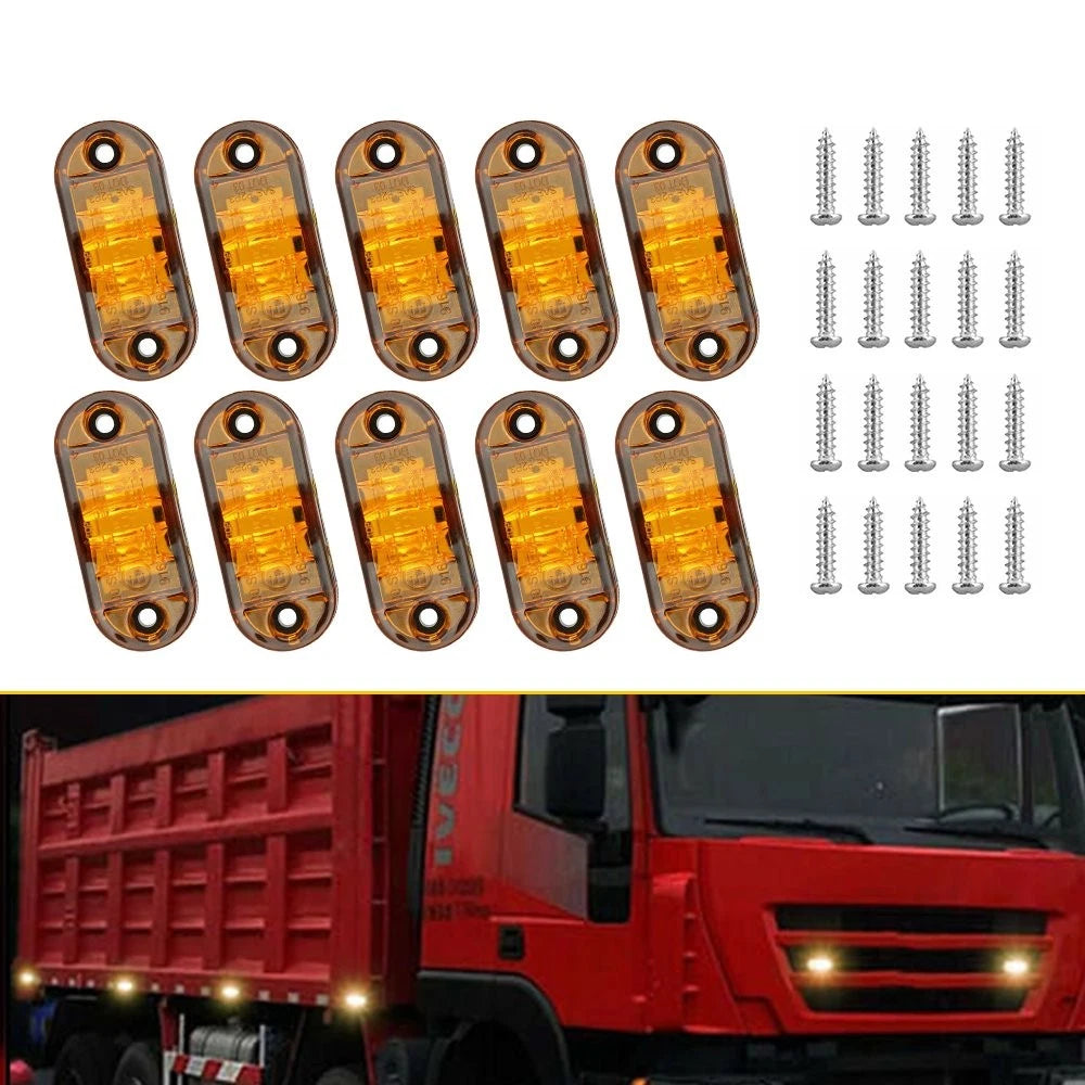 10x 2.5" Amber LED Trailer Clearance Side Marker Light for Commerical Truck EOA 6B93BC-57