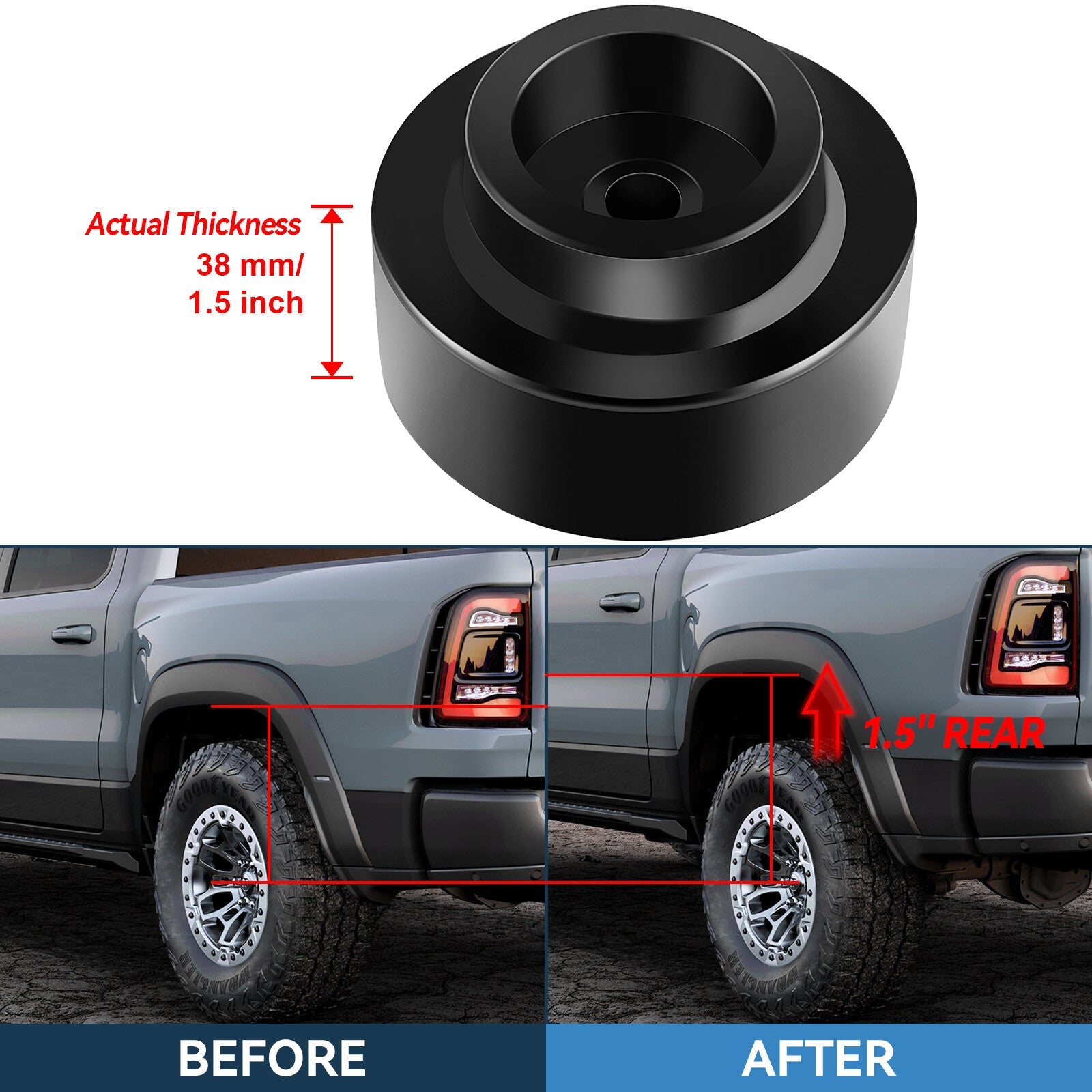 2.5" Front 1.5" Rear Leveling Lift Kit For Chevy Tahoe GMC Yukon 6 Lug 2007-2019 6B93BC-57