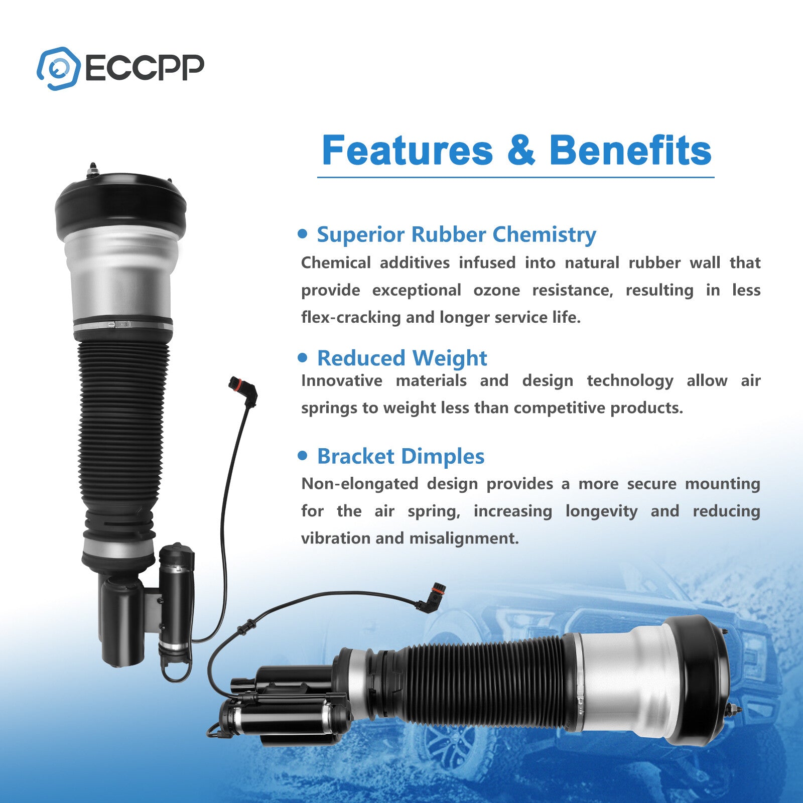 Front Pair Air Suspension Shock Struts For 4Matic Mercedes W220 S430 S500 03-06 6B93BC-57