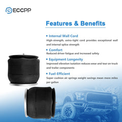 Pair Air Suspension Spring Bags W01-358-9069 For Peterbilt Goodyear 1R12-069 6B93BC-57