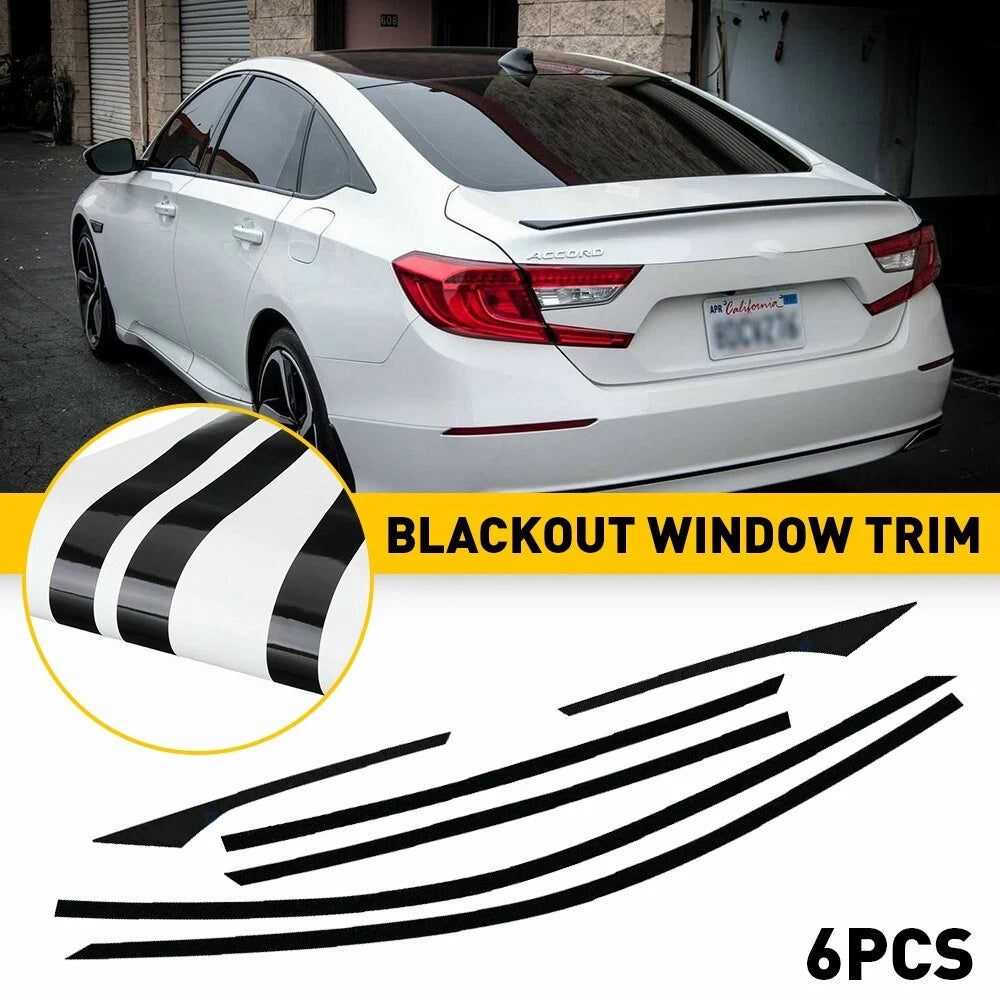 Chrome Blackout Glossy Window Delete Trims For Honda Accord Sedan 2018-22 EOA 6B93BC-57
