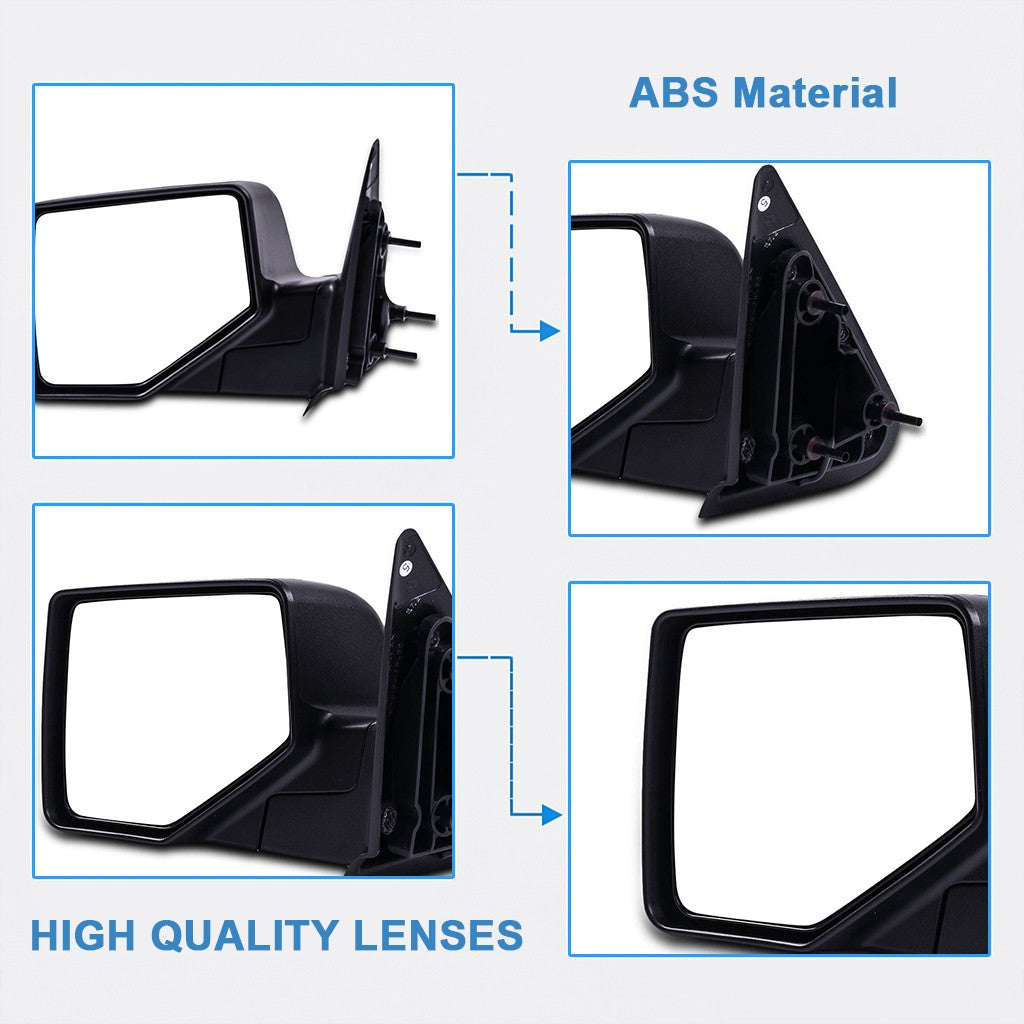 Driver Side Manual Mirror For 2006-2011 Ford Ranger Black Textured Manual Fold 6B93BC-57