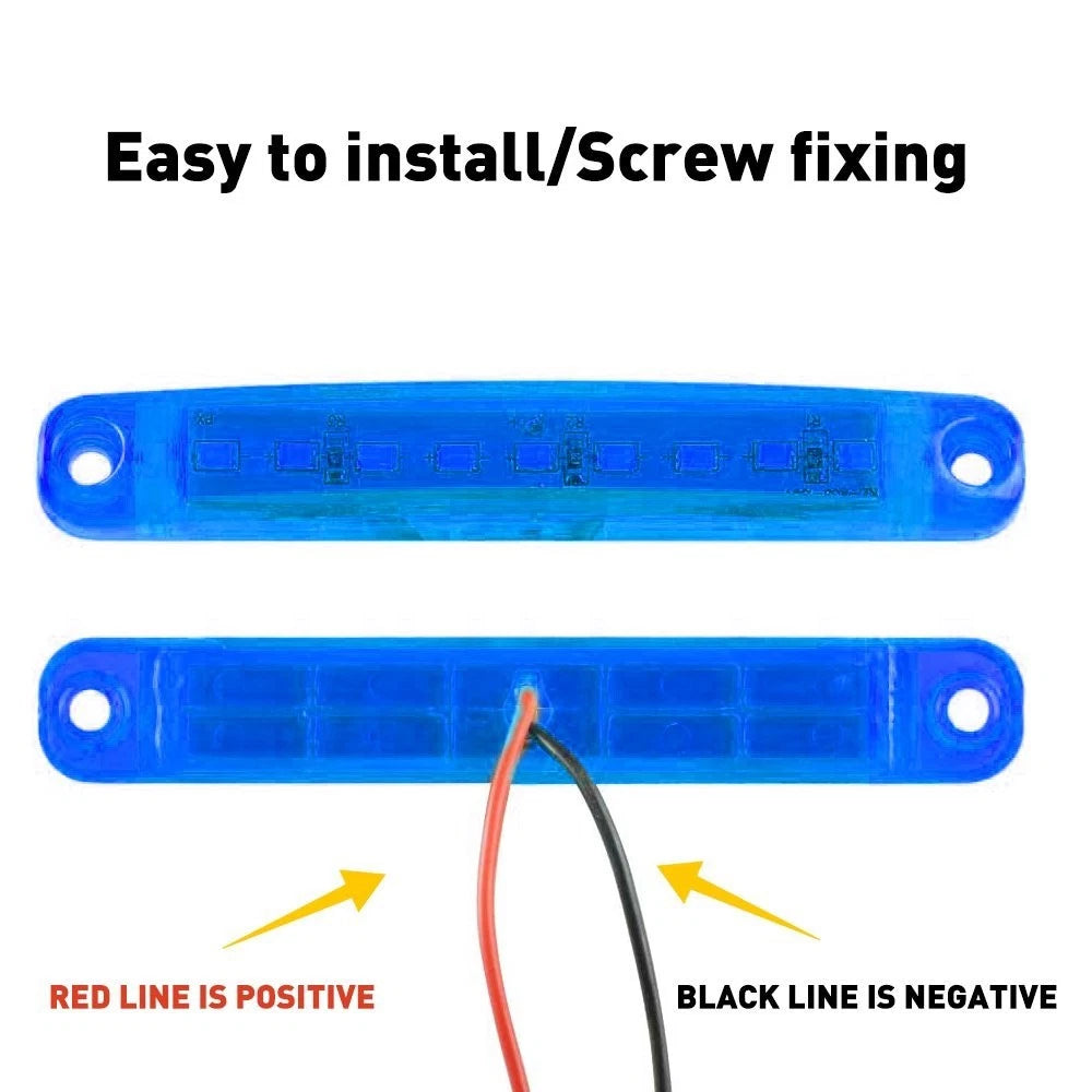 10X 12V Blue LED Side Clearance Marker Truck Trailer Van Lights Waterproof Lamp 6B93BC-57