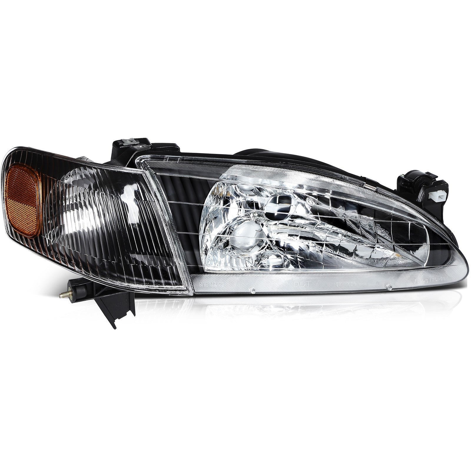 Pair Kit Headlights Assembly For 1998-2000 Toyota For Corolla 1.8L Black Amber 6B93BC-57