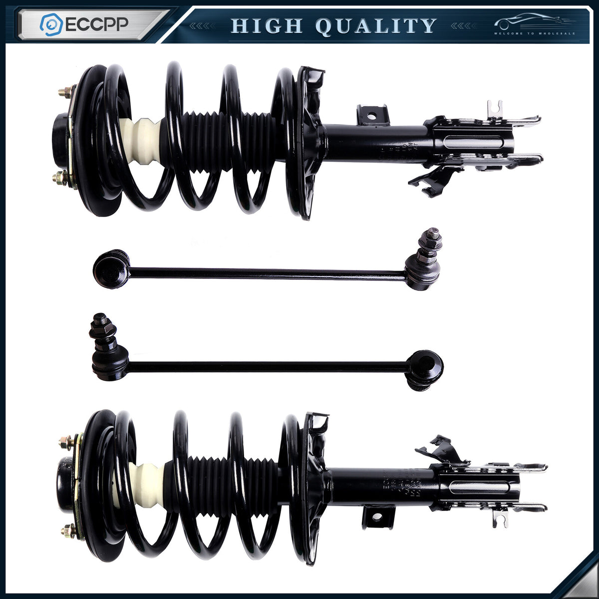 4pc Front Complete Struts & Sway Bar Link Kit for 2004-2009 Nissan quest