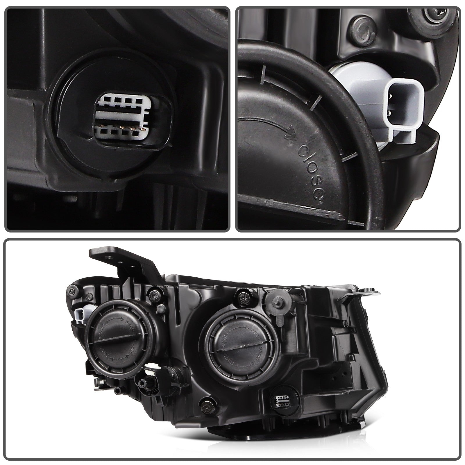 Driver Side Headlight Assembly For 2017-2021 Jeep Compass Black Housing 6B93BC-57