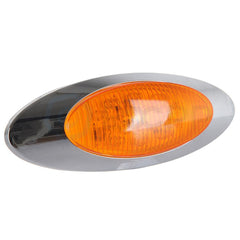8x 6.5 inch 16 LED Amber Side Marker Light for truck trailer Chrome Bezel bright