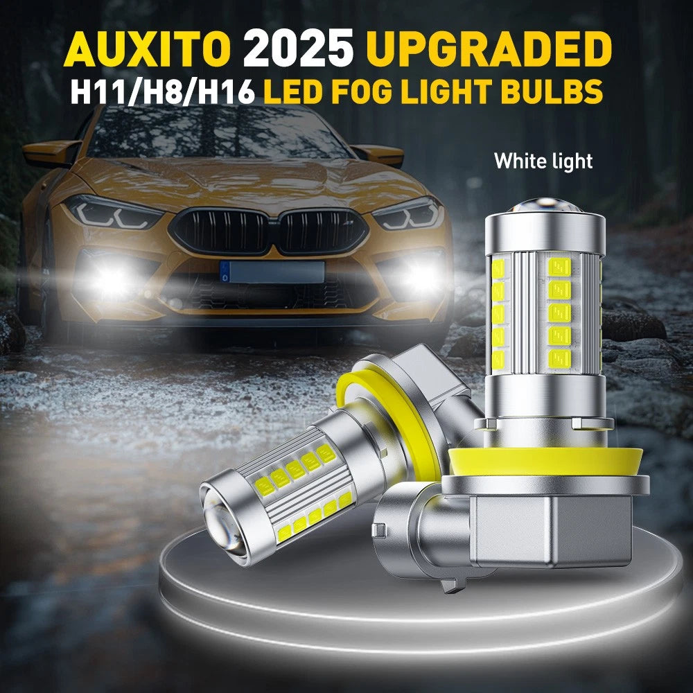 AUXITO H11 LED Headlight Kit Low Beam Bulbs Super Bright 6500K White 20000LM 6GA AUXITO
