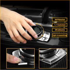 Chrome iDrive Multi Media Button Decor Cover Trim For BMW 3 5 6 Series X5 X6 EOA 6B93BC-57