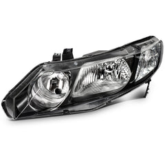 ECCPP Headlights Assembly For Honda Civic 1.8L 2.0L 2006-2011 Pair Kit Black 6B93BC-57