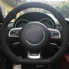 Top Leather Steering Wheel Hand-stitch on Wrap Cover For Audi TT 2008-2013