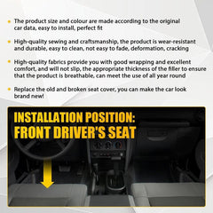 Left Driver Bottom Cloth Seat Cover Gray for 2007-2010 Jeep Wrangler Sahara EOA 6B93BC-57