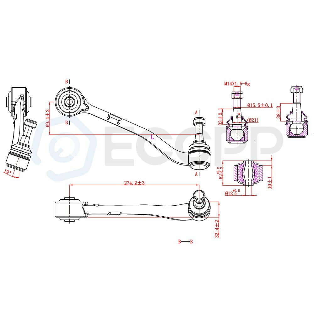 8pcs Suspension Control Arm Ball Joint Tie Rod Sway Bar For 2000-01 02 03 BMW X5 6B93BC-57
