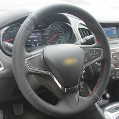 Top Leather Steering Wheel Hand-stitch on Wrap Cover For Chevy Cruze Volt