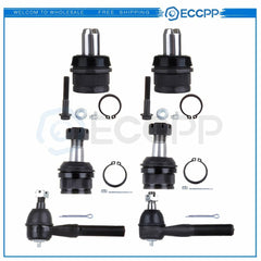 6x Upper Lower Ball Joint Outer Tie Rod End Kit For 1987-1996 Ford F-150 2WD RWD