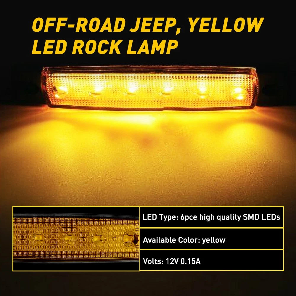 10X Amber LED 6 12V Side Marker Lights Indicators for Truck Trailer Bus Lorry EA 6B93BC-57