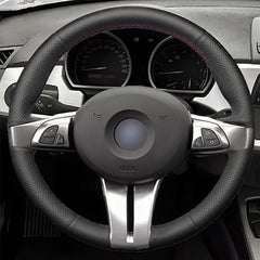 Top Leather Steering Wheel Hand-stitch on Wrap Cover For BMW Z4 E85 2003-2006 6B93BC-57