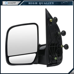 Driver Side Manual Mirror For 02-08 Ford E-150-E-550 Econoline Black Manual Fold 6B93BC-57