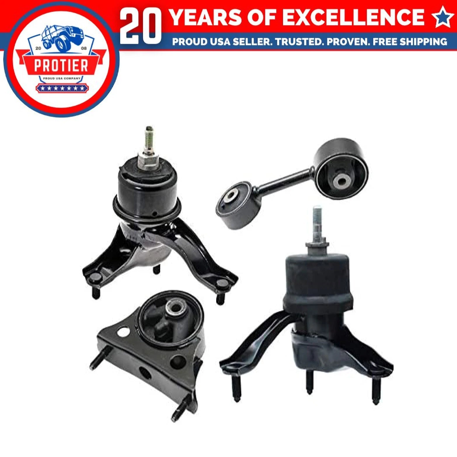 Fits 2004-2007 Toyota Highlander 2.4L 4WD Engine Motor & Trans Mount Set 4pc : 6B93BC-57