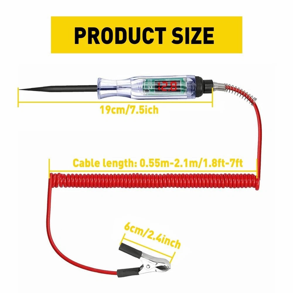 FOR 6V 12V 24V DC VOLTAGE CAR CIRCUIT TESTER PEN AUTO FUSE TEST PROBE LIGHT TOOL 6B93BC-57