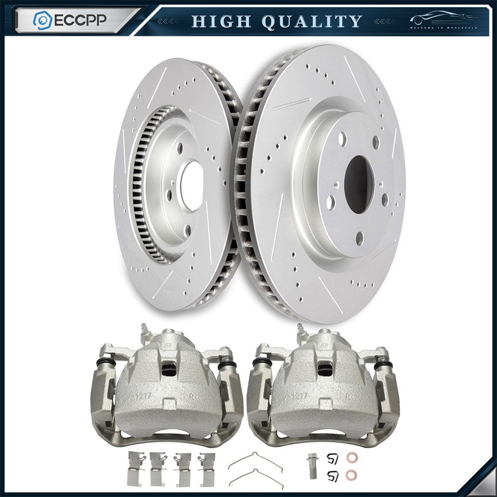 Front Brake Calipers Brake Rotors 4Pcs For 2007-2010 Lexus Es350 19B3129 19B3128 6B93BC-57