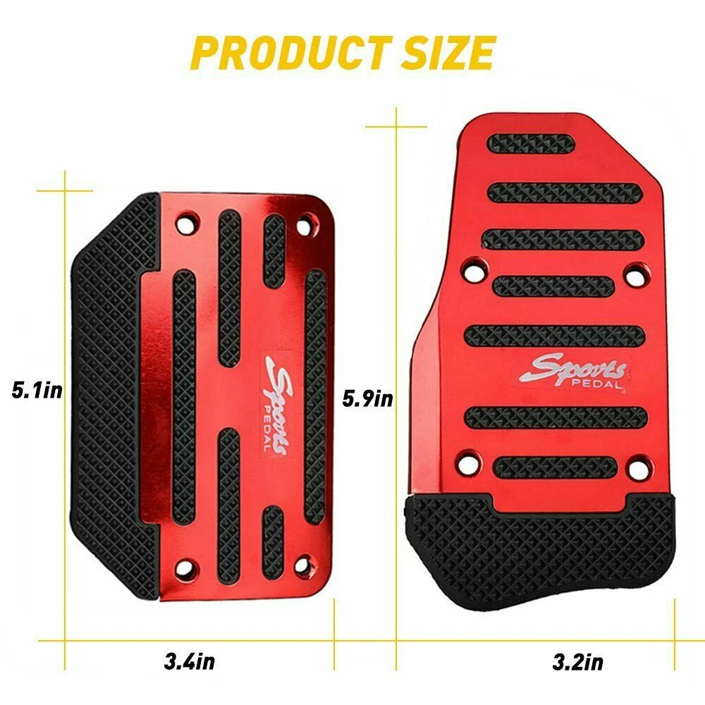 Universal Non-Slip Automatic Gas Brake Foot Pedal Pad Cover Car Accessories RED 6B93BC-57