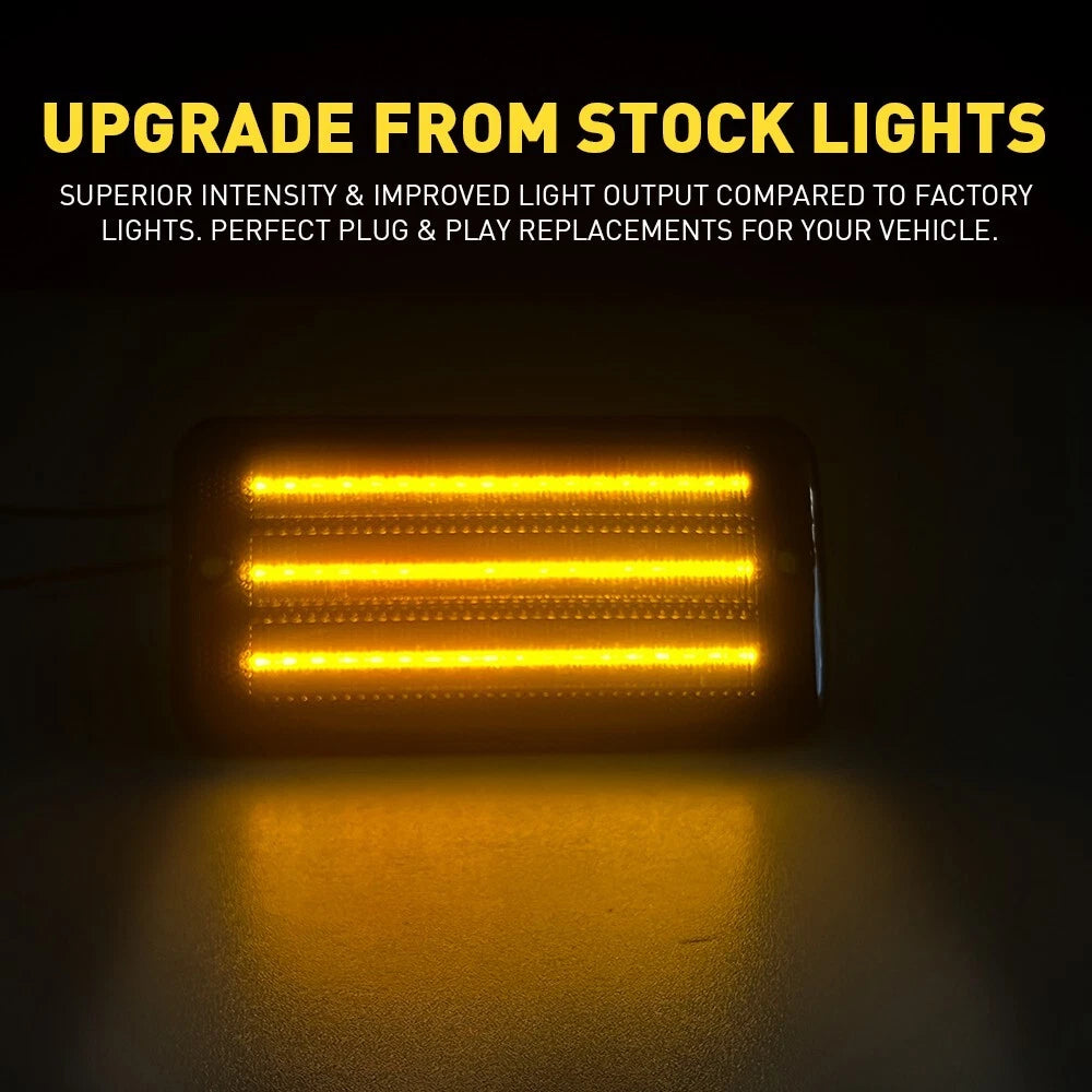 LED Front Fender Side Marker Bumper Signal Lights For 97-06 Jeep Wrangler TJ EOA 6B93BC-57