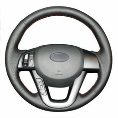 Top Leather Steering Wheel Hand-stitch on Wrap Cover For Kia K5 2011-2013 Optima