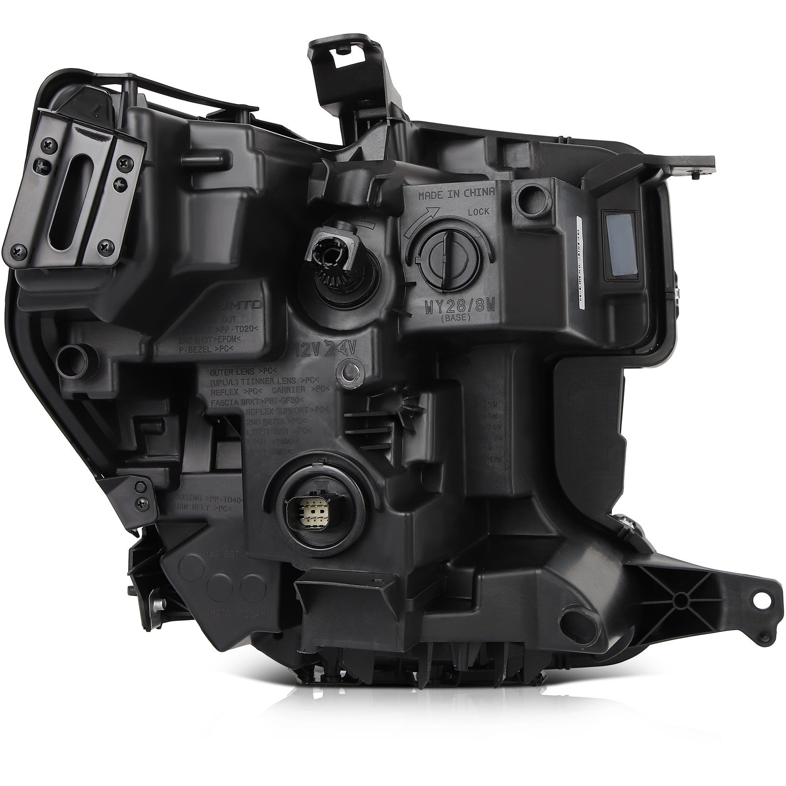 ECCPP LED Headlight Assembly For GMC Sierra 1500 2019-2022 Left Side Black Amber 6B93BC-57