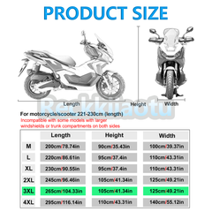 3XL Motorcycle Cover Waterproof Outdoor Rain Sun UV Scooter Motorbike Protector