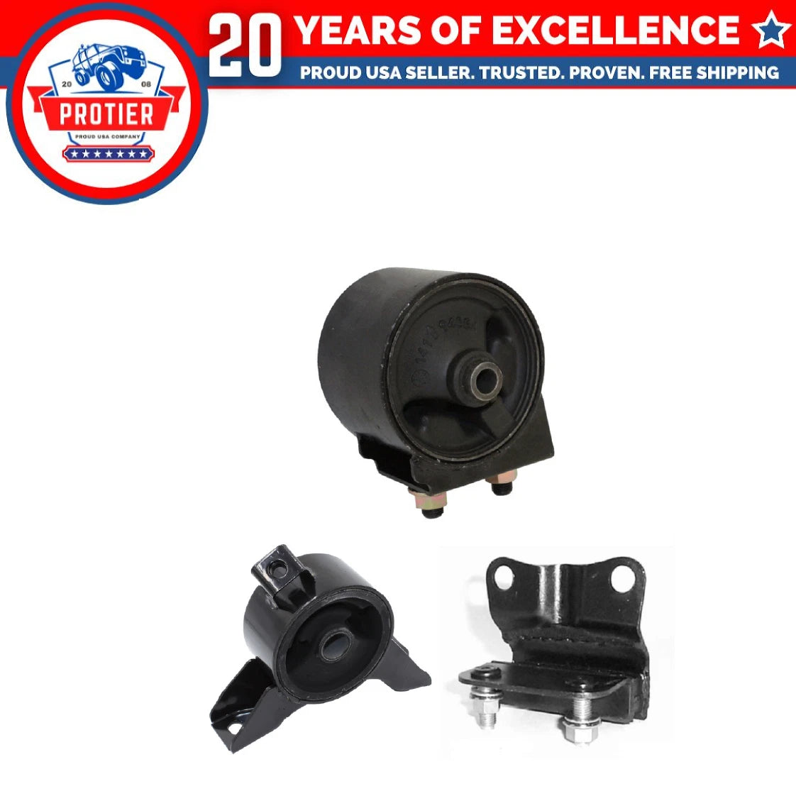Engine Motor & Trans Mount 3PCS Set Fit 2001-2002 Mazda 626 2.0L for Auto Trans 6B93BC-57
