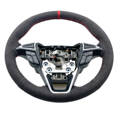 Black Suede Leather Steering Wheel Hand Sewing Wrap Cover For Ford Fusion/Edge