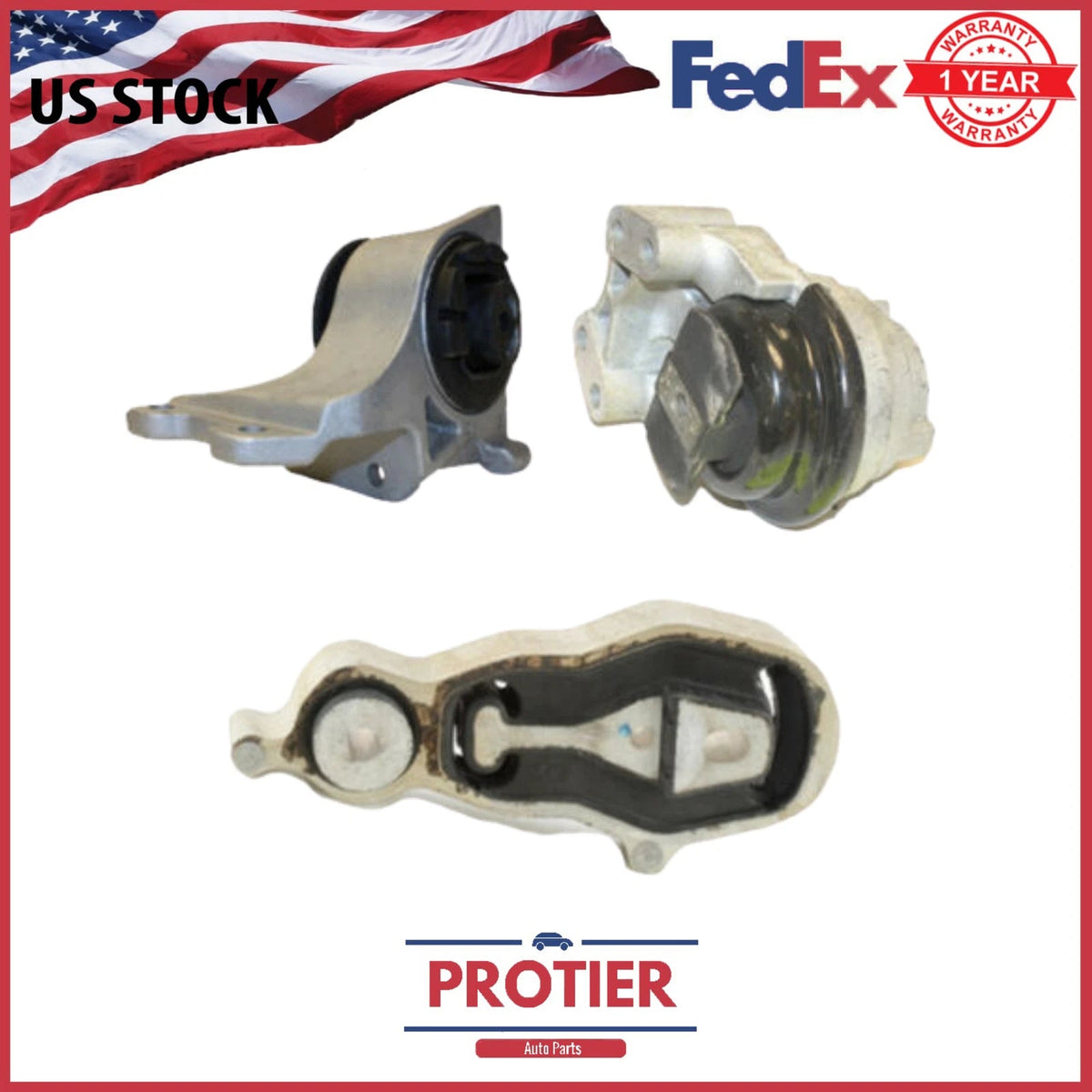 Motor & Trans Mount 3PCS Fit 13-17 Ford Police Interceptor Sedan 3.5L/13-19 3.7L 6B93BC-57