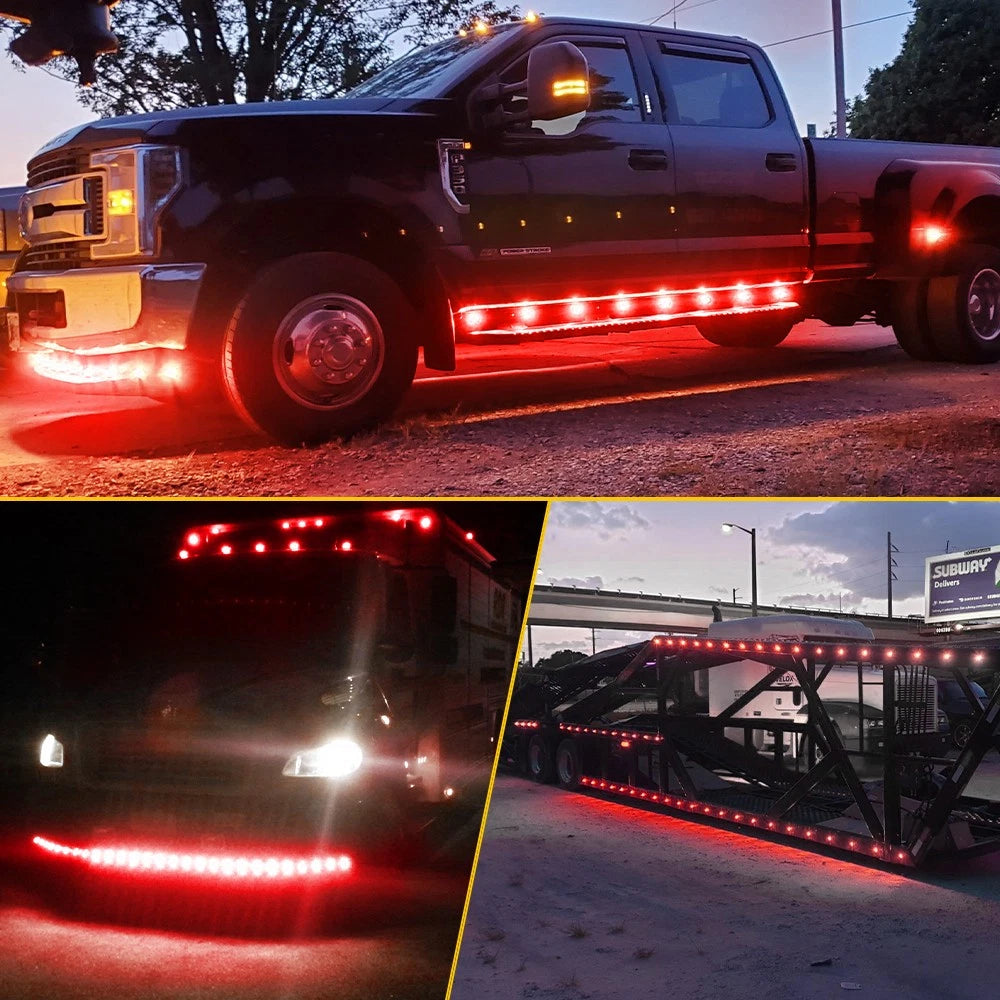 20X 3/4" 12V Side Marker LIGHTS LED Bullet Truck Red Trailer RV Round W/ Base Ma 6B93BC-57