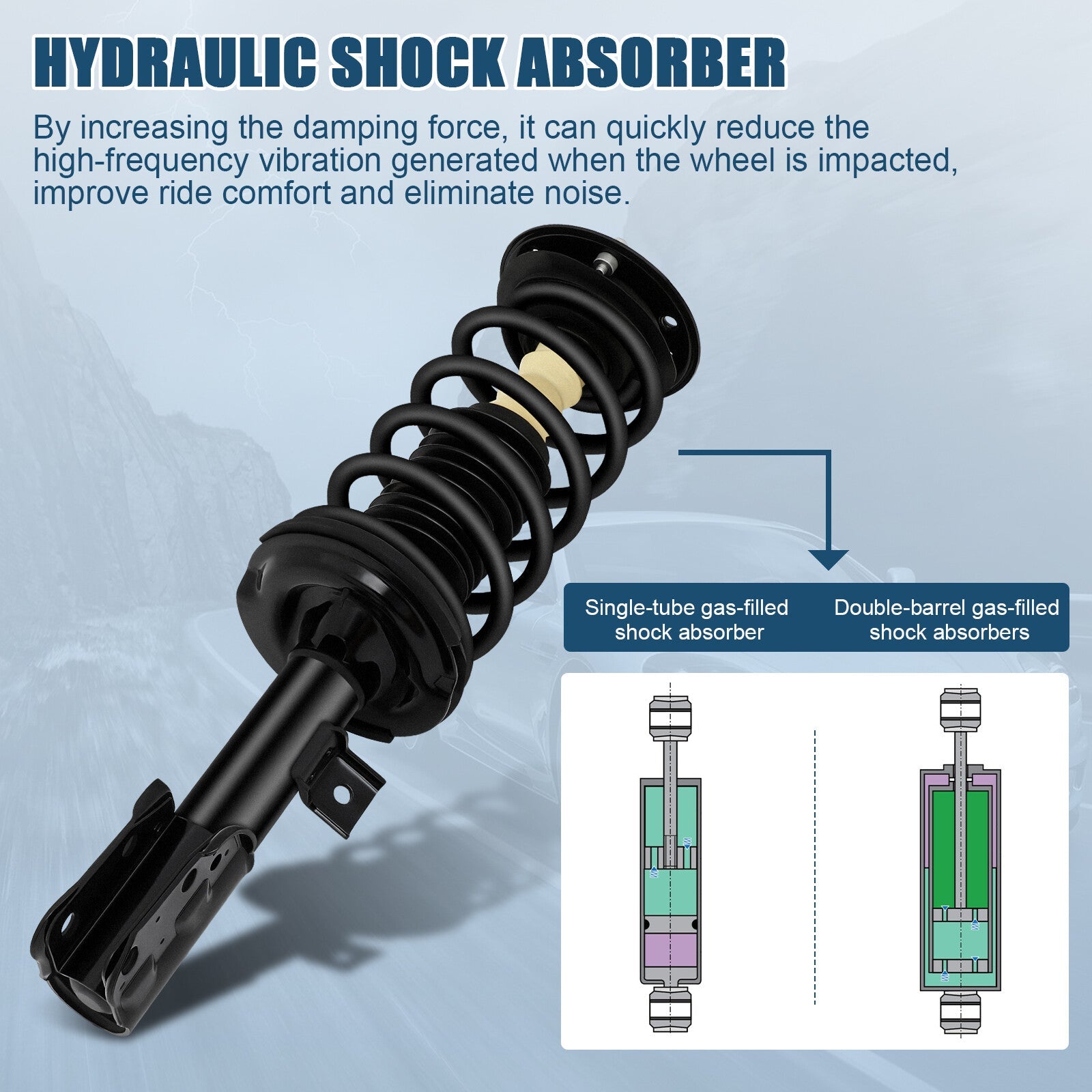 2 Front Quick-Strut Complete Struts Springs Assembly For 07-10 Chevrolet Equinox 6B93BC-57