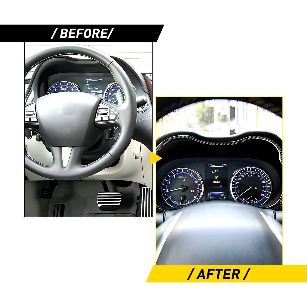 Carbon Fiber Interior Dashboard Frame Cover Trim Fit 2014-20 Infiniti Q50 Q60 EA 6B93BC-57