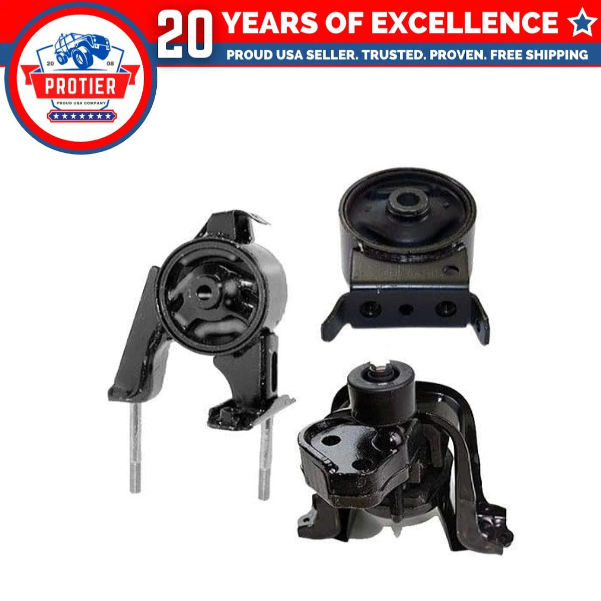 Fits 2000-2005 Toyota Echo 1.5L Engine Motor & Trans Mount Set 3PCS : A7288, 6B93BC-57
