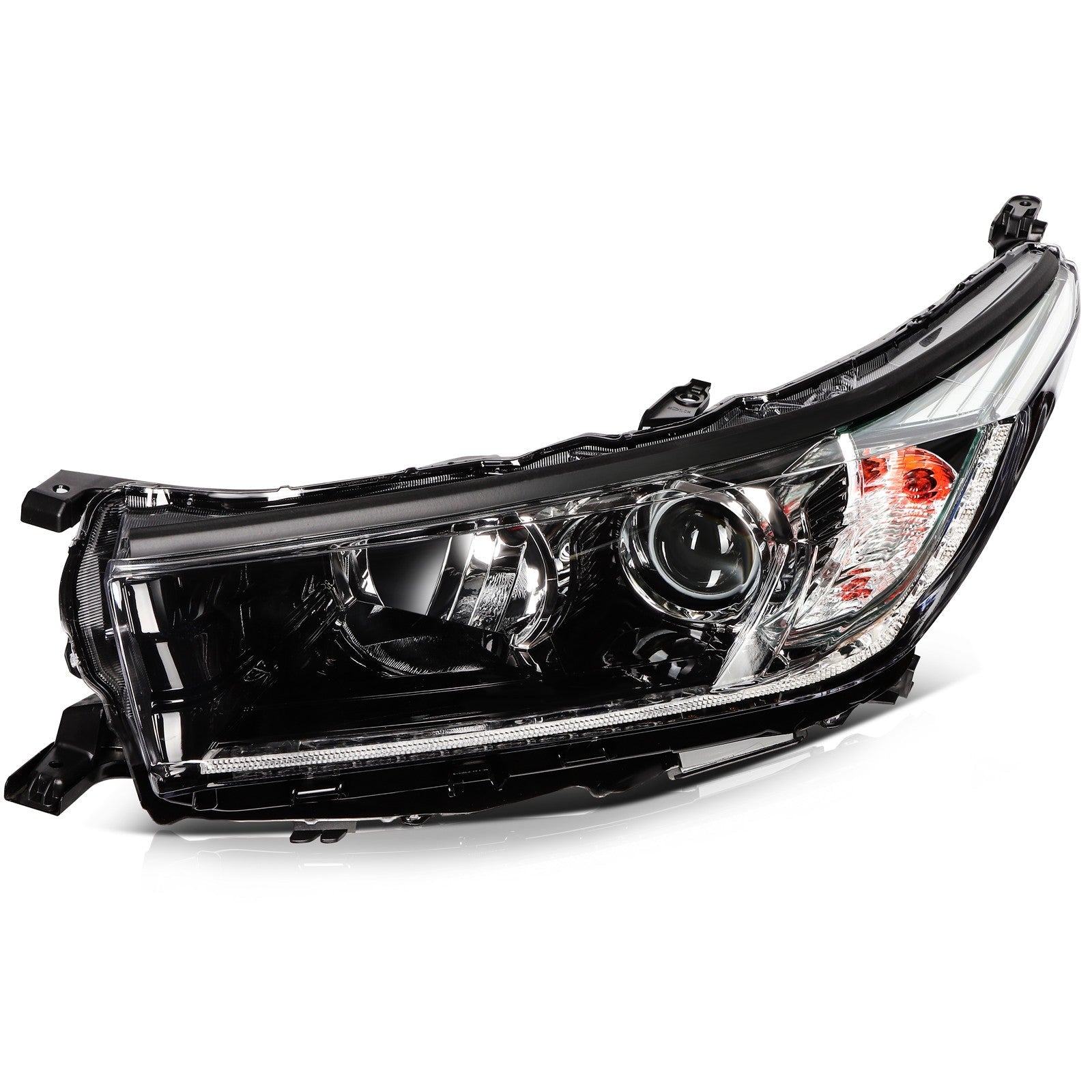 Pair Kit Headlights Assembly For 2017-2019 Toyota Highlander 3.5L Black Amber 6B93BC-57