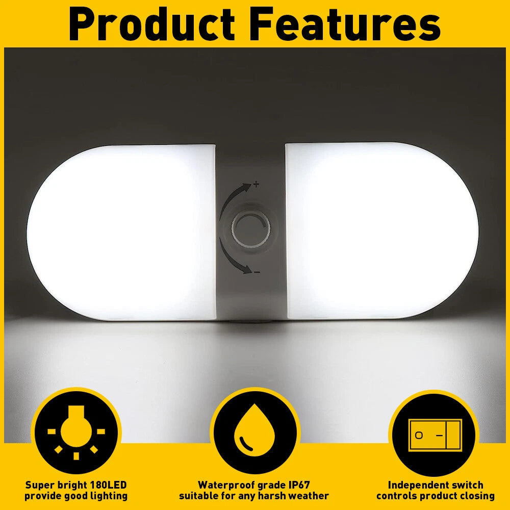 180LED 12V CEILING FIXTURE DOME DOUBLE LIGHT FOR CAMPER MARINE RV RV 700LM 3X 6B93BC-57
